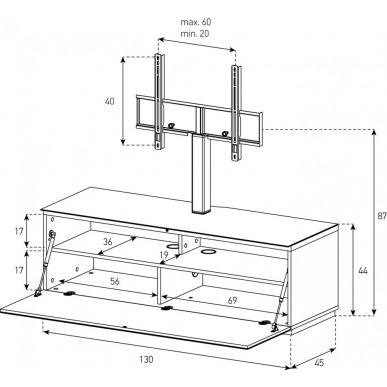 Стойка для ТВ Sonorous ST 131F WHT WHT BS